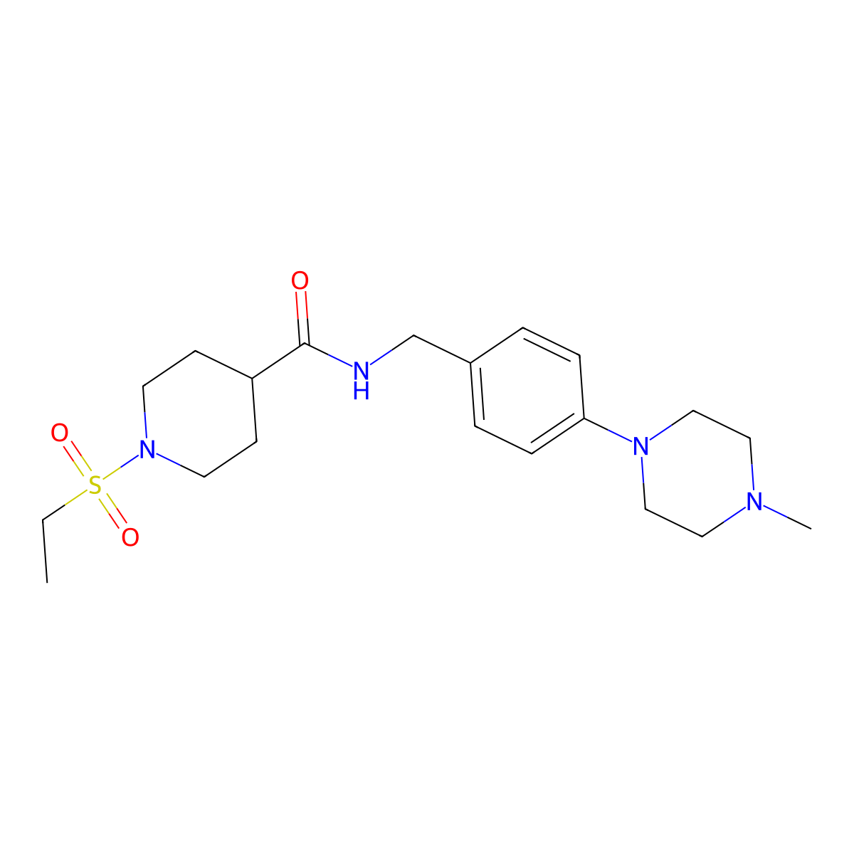 1-(ethylsulfonyl)-N-[4-(4-methylpiperazin-1-yl)benzyl]piperidine-4-carboxamide molecular structure, CAS 1309200-84-7