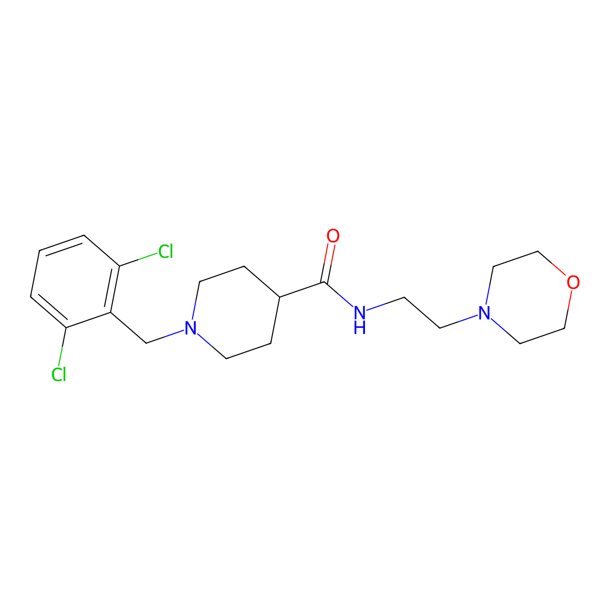 1-(2,6-dichlorobenzyl)-N-[2-(morpholin-4-yl)ethyl]piperidine-4-carboxamide molecular structure, CAS 1309201-43-1