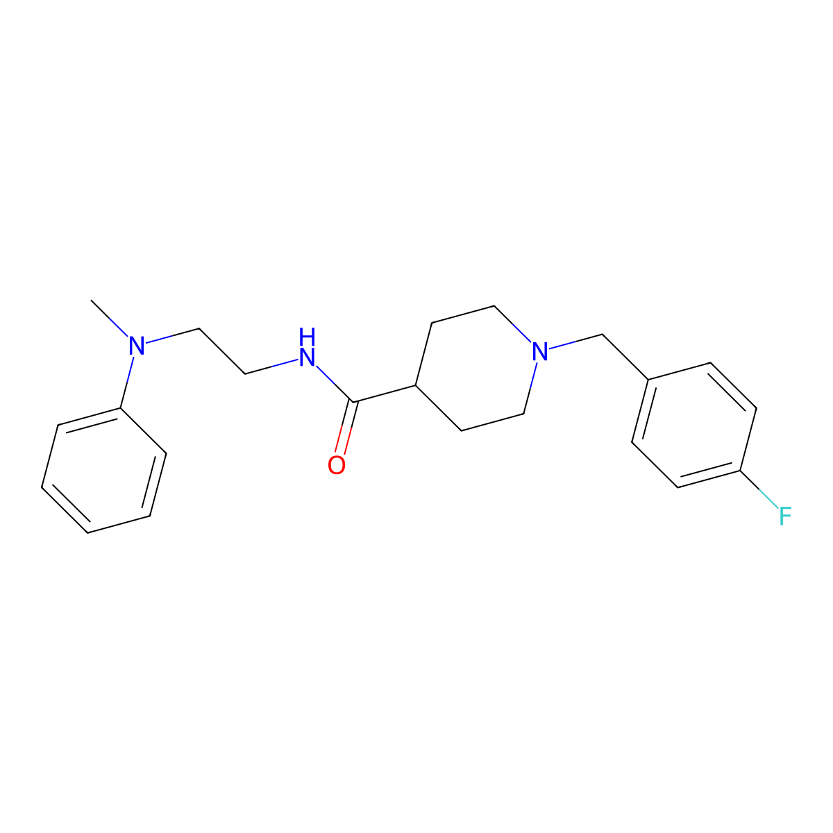 1-(4-fluorobenzyl)-N-{2-[methyl(phenyl)amino]ethyl}piperidine-4-carboxamide molecular structure, CAS 1309201-83-9