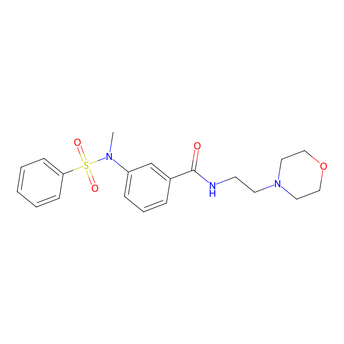 3-[benzenesulfonyl(methyl)amino]-N-(2-morpholin-4-ylethyl)benzamide molecular structure, CAS 1309202-43-4
