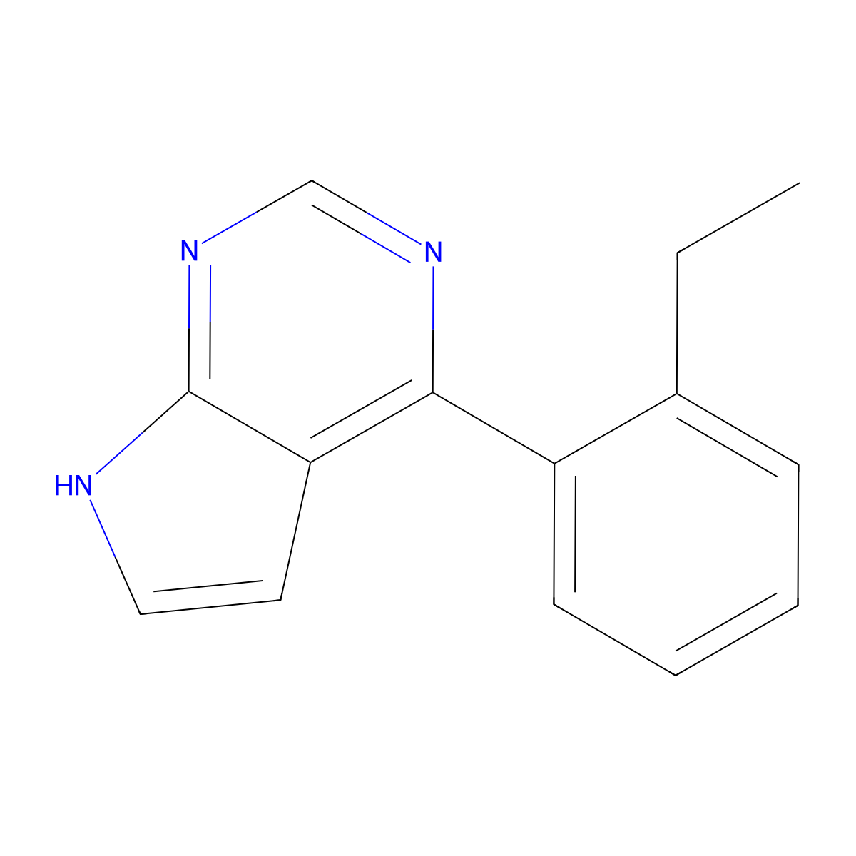 4-(2-ethylphenyl)-7H-pyrrolo[2,3-d]pyrimidine molecular structure, CAS 1309206-44-7
