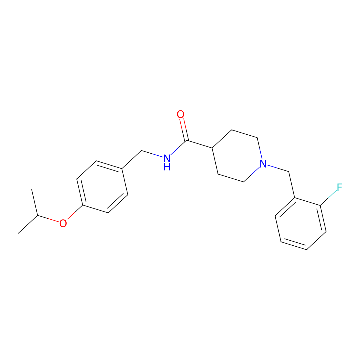 1-(2-fluorobenzyl)-N-[4-(propan-2-yloxy)benzyl]piperidine-4-carboxamide molecular structure, CAS 1309207-14-4