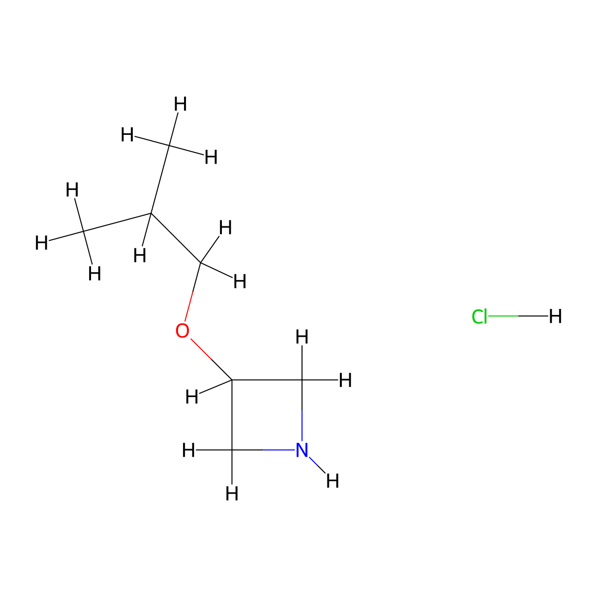 3-(2-Methylpropoxy)azetidine hydrochloride molecular structure, CAS 1309207-99-5
