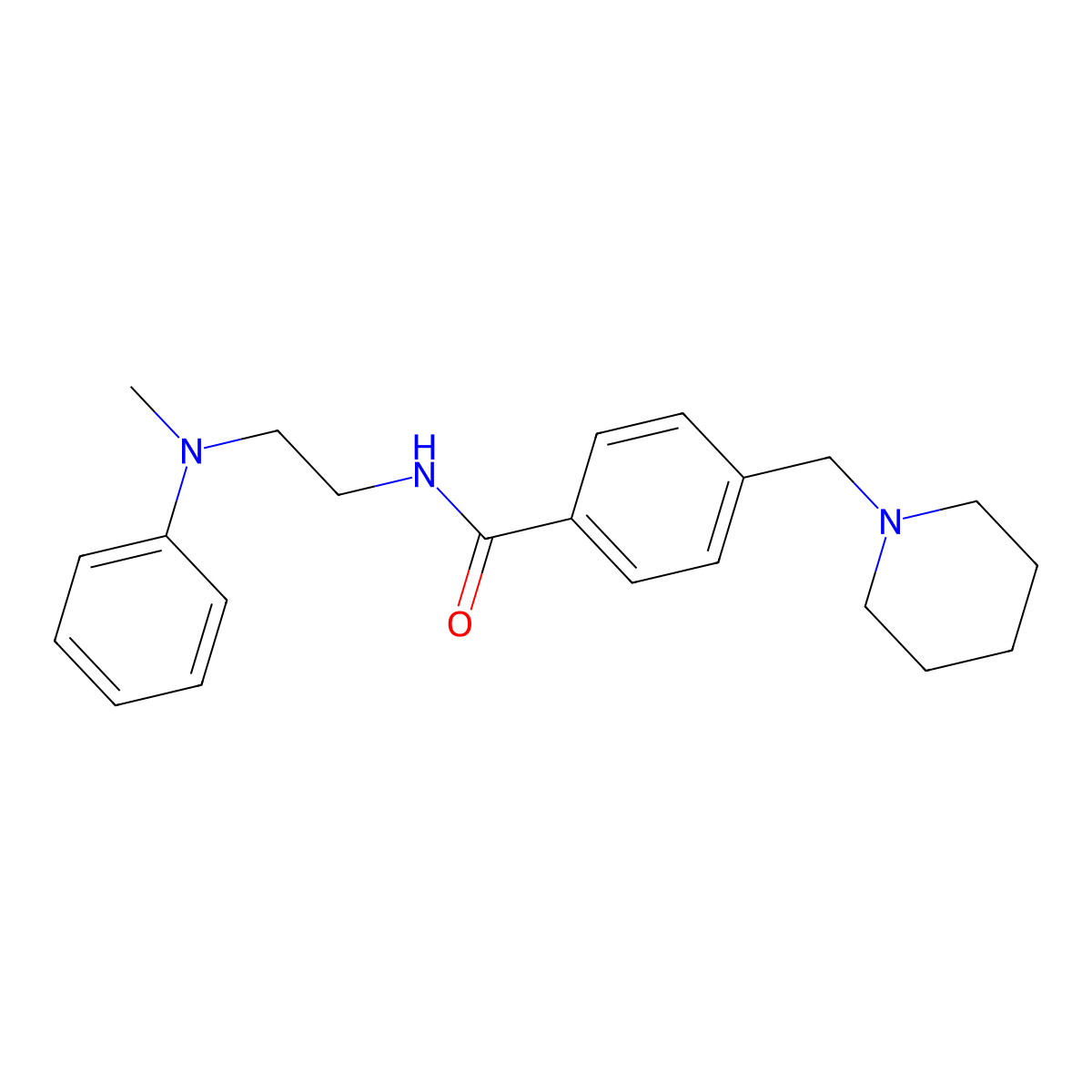 N-{2-[methyl(phenyl)amino]ethyl}-4-(piperidin-1-ylmethyl)benzamide molecular structure, CAS 1309208-67-0