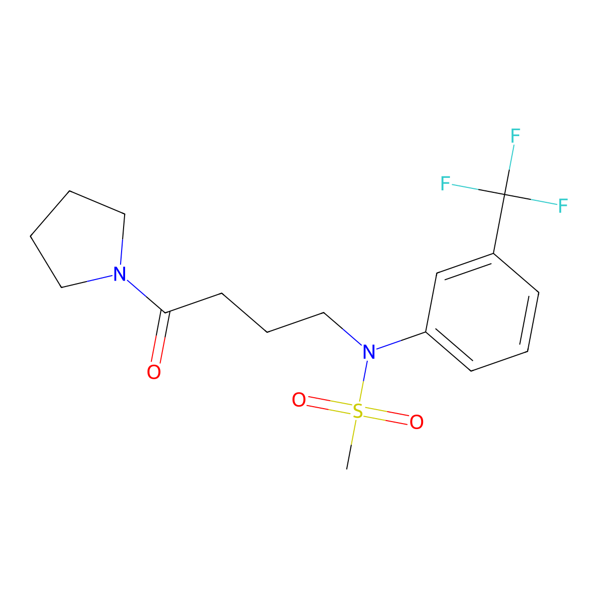 N-[4-oxo-4-(pyrrolidin-1-yl)butyl]-N-[3-(trifluoromethyl)phenyl]methanesulfonamide molecular structure, CAS 1309210-00-1
