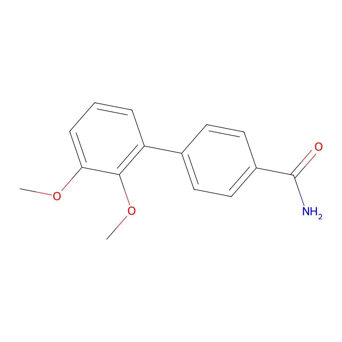 2',3'-Dimethoxy[1,1'-biphenyl]-4-carboxamide molecular structure, CAS 1309214-93-4