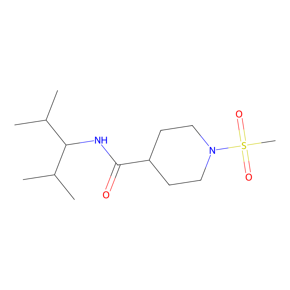 N-(2,4-dimethylpentan-3-yl)-1-(methylsulfonyl)piperidine-4-carboxamide molecular structure, CAS 1309216-62-3