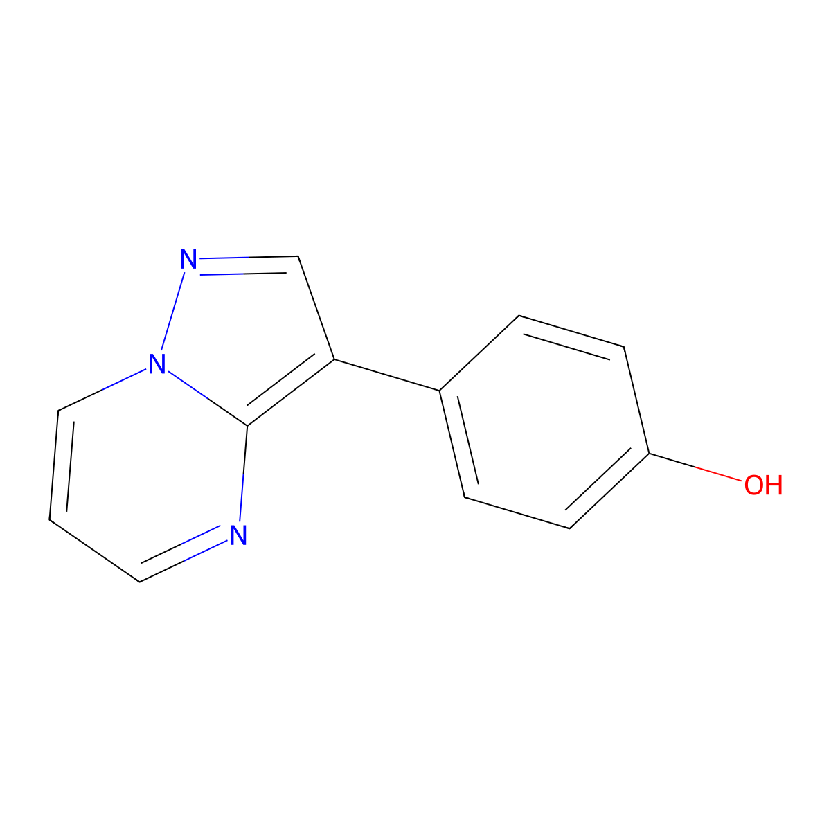 4-Pyrazolo[1,5-a]pyrimidin-3-ylphenol molecular structure, CAS 1309217-67-1