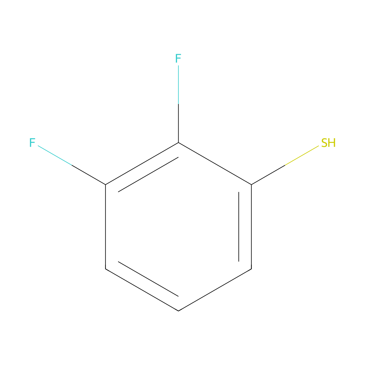 2,3-Difluorobenzene-1-thiol molecular structure, CAS 130922-39-3