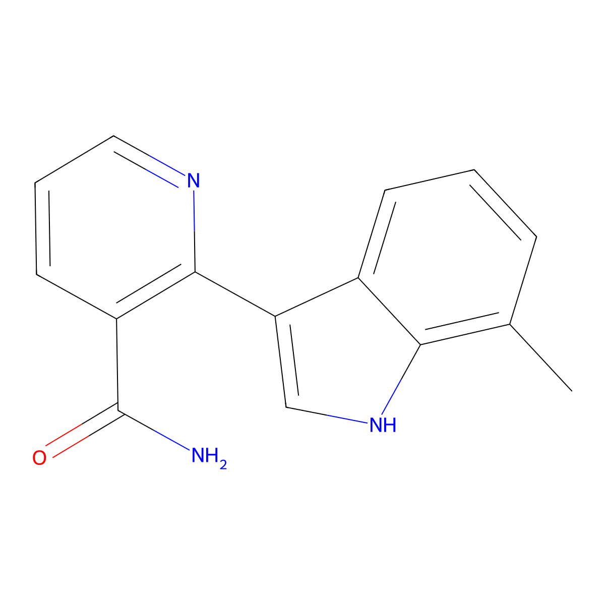 2-(7-methyl-1H-indol-3-yl)nicotinamide molecular structure, CAS 1309220-27-6