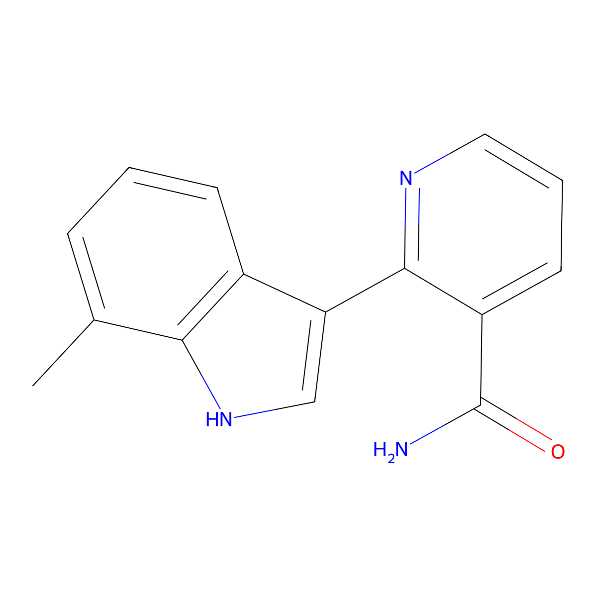 2-(7-methyl-1H-indol-3-yl)nicotinamide molecular structure, CAS 1309220-27-6