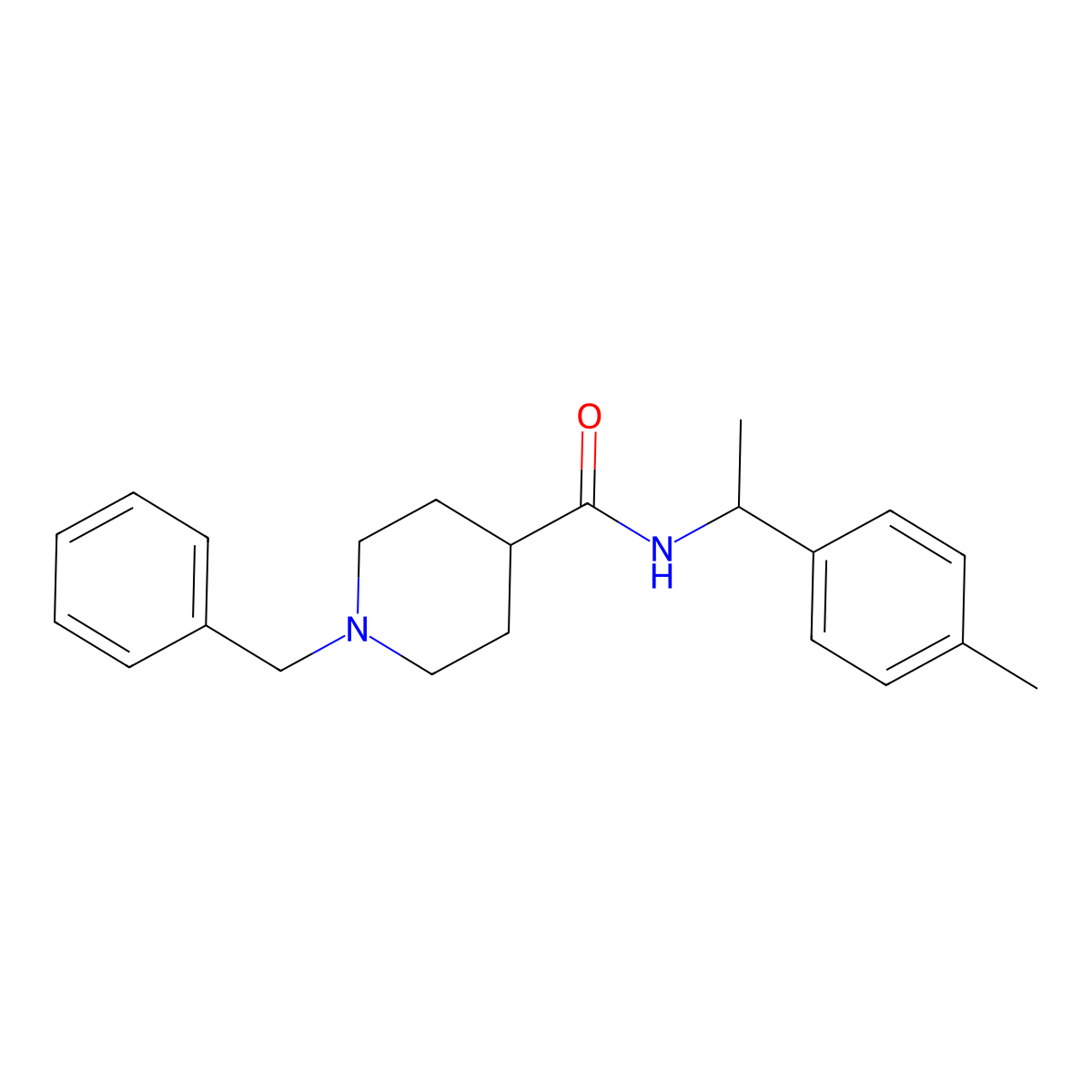 1-benzyl-N-[1-(4-methylphenyl)ethyl]piperidine-4-carboxamide molecular structure, CAS 1309223-75-3