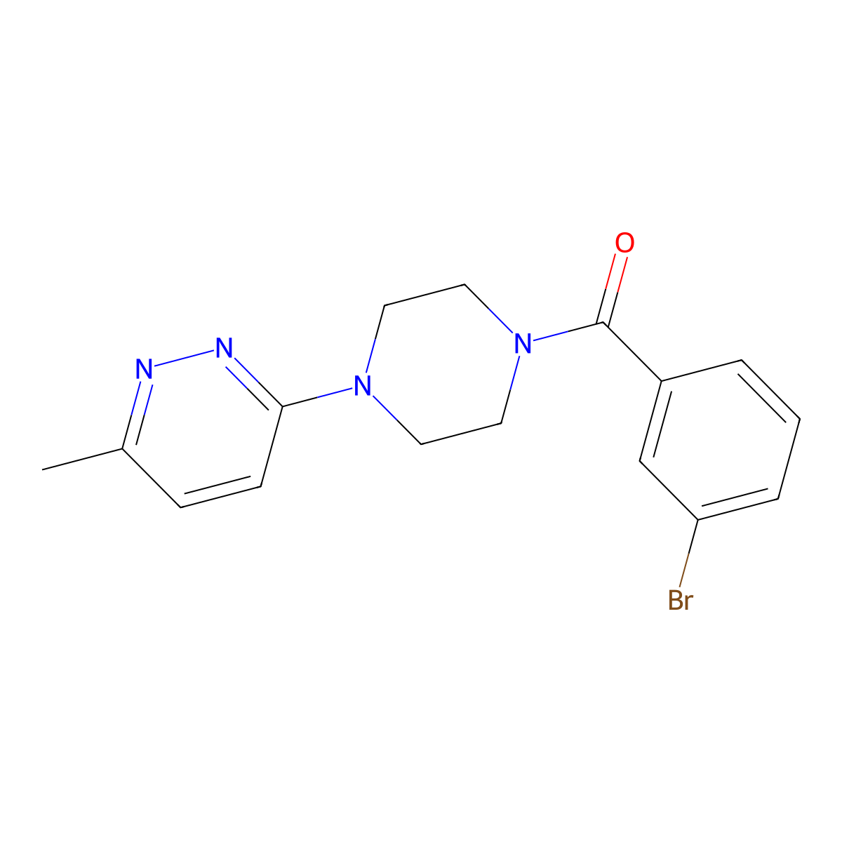 (3-Bromophenyl)(4-(6-methylpyridazin-3-yl)piperazin-1-yl)methanone molecular structure, CAS 1309223-86-6