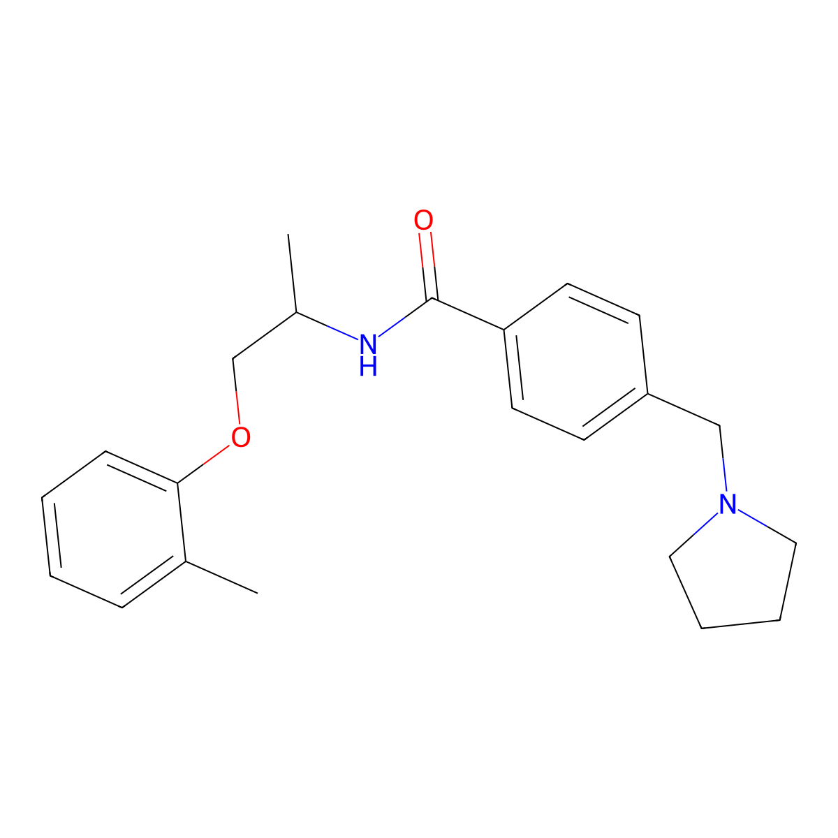 N-[1-(2-methylphenoxy)propan-2-yl]-4-(pyrrolidin-1-ylmethyl)benzamide molecular structure, CAS 1309223-97-9