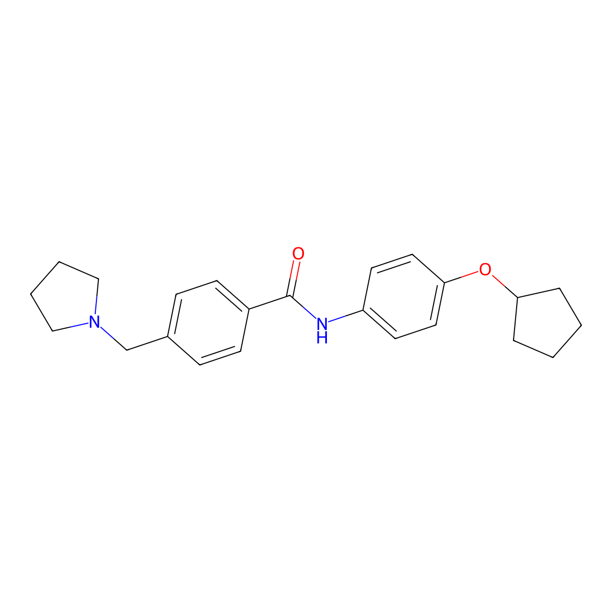 N-[4-(cyclopentyloxy)phenyl]-4-(pyrrolidin-1-ylmethyl)benzamide molecular structure, CAS 1309224-03-0