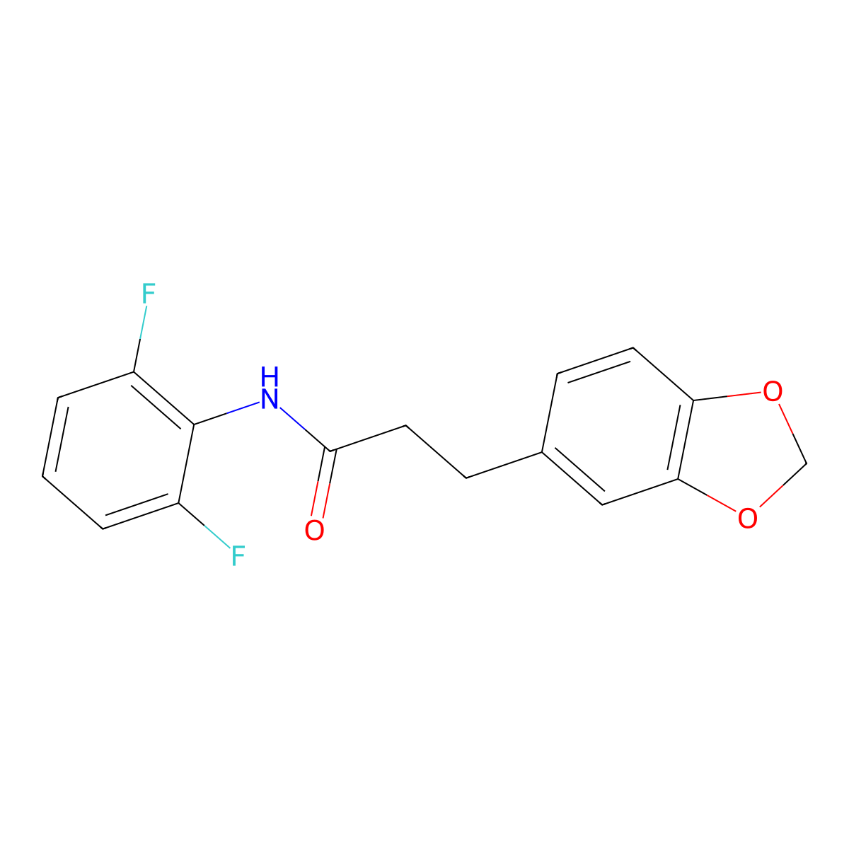 3-(1,3-benzodioxol-5-yl)-N-(2,6-difluorophenyl)propanamide molecular structure, CAS 1309224-14-3
