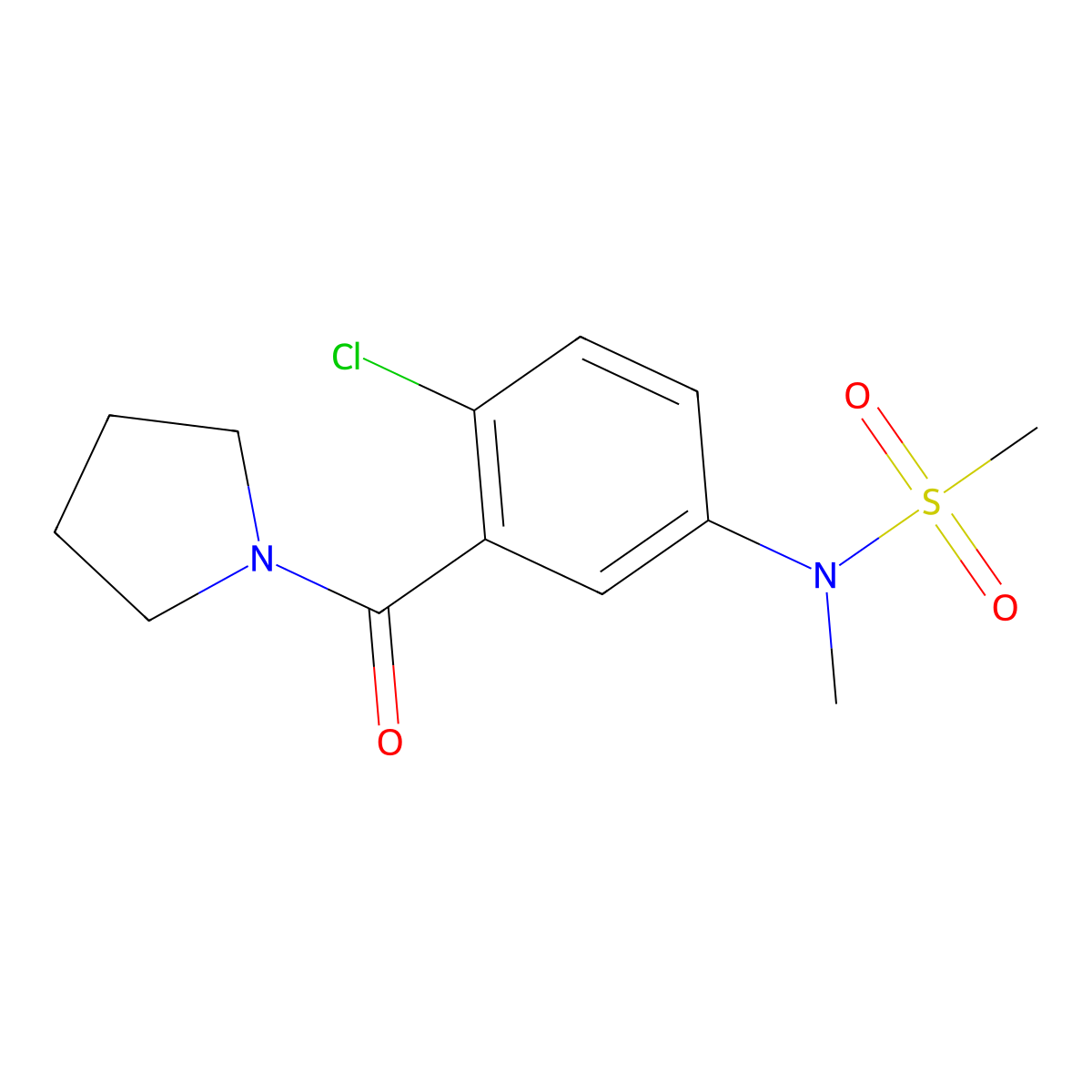 N-[4-chloro-3-(pyrrolidine-1-carbonyl)phenyl]-N-methylmethanesulfonamide molecular structure, CAS 1309225-61-3