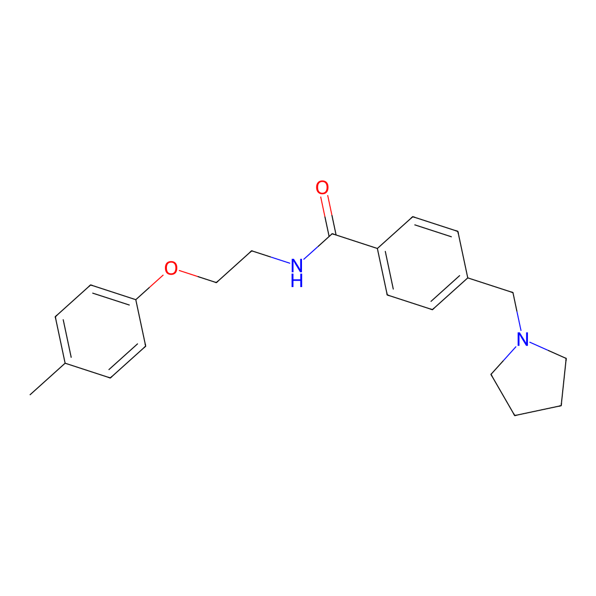 N-[2-(4-methylphenoxy)ethyl]-4-(pyrrolidin-1-ylmethyl)benzamide molecular structure, CAS 1309225-86-2