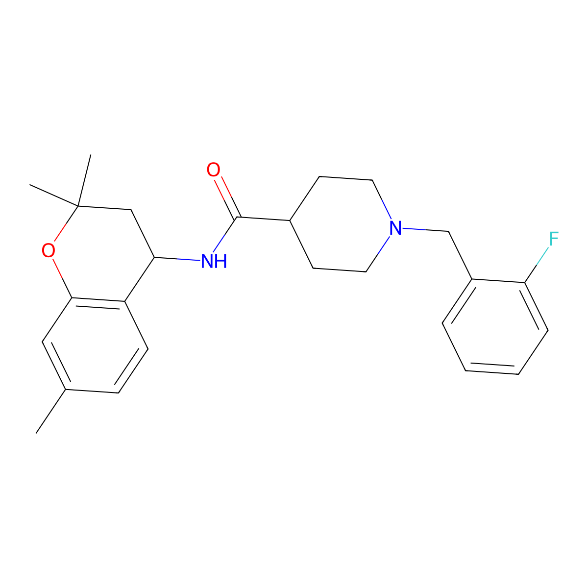1-(2-fluorobenzyl)-N-(2,2,7-trimethyl-3,4-dihydro-2H-chromen-4-yl)piperidine-4-carboxamide molecular structure, CAS 1309226-09-2