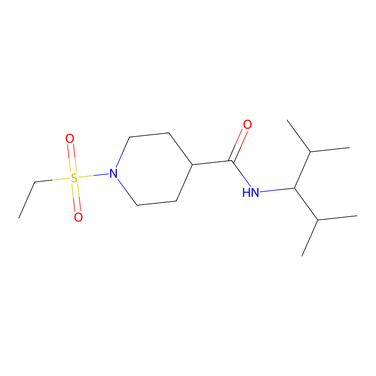 N-(2,4-dimethylpentan-3-yl)-1-(ethylsulfonyl)piperidine-4-carboxamide molecular structure, CAS 1309228-95-2