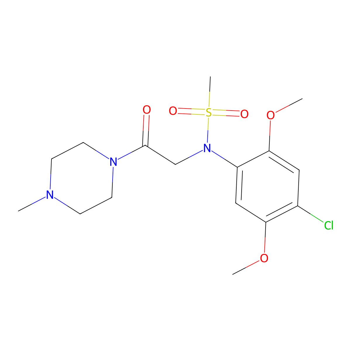 N-(4-chloro-2,5-dimethoxyphenyl)-N-[2-(4-methylpiperazin-1-yl)-2-oxoethyl]methanesulfonamide molecular structure, CAS 1309231-90-0