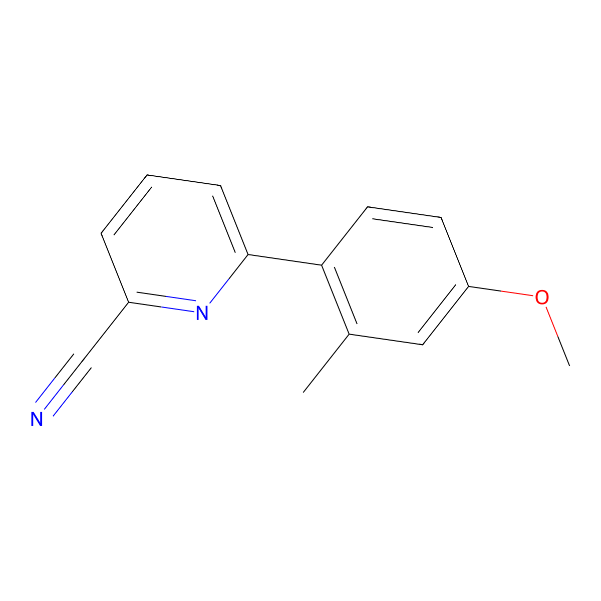 6-(4-Methoxy-2-methylphenyl)picolinonitrile molecular structure, CAS 1309232-19-6