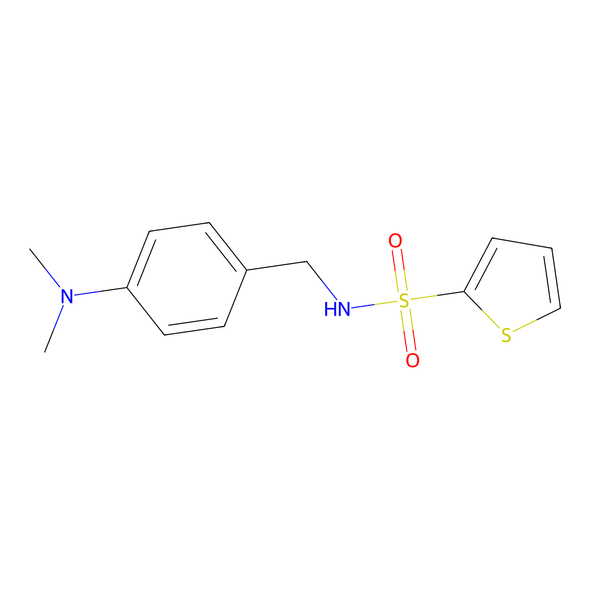 N-[4-(dimethylamino)benzyl]thiophene-2-sulfonamide molecular structure, CAS 1309232-96-9