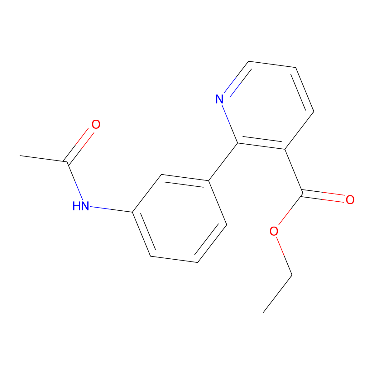Ethyl 2-(3-acetamidophenyl)nicotinate molecular structure, CAS 1309233-29-1