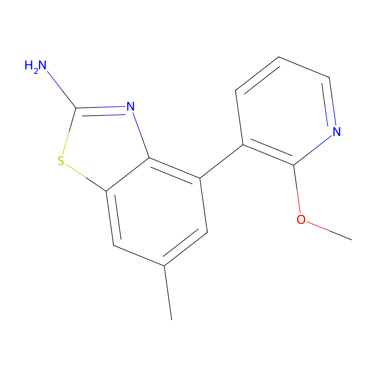 4-(2-Methoxypyridin-3-yl)-6-methylbenzo[d]thiazol-2-amine molecular structure, CAS 1309244-62-9