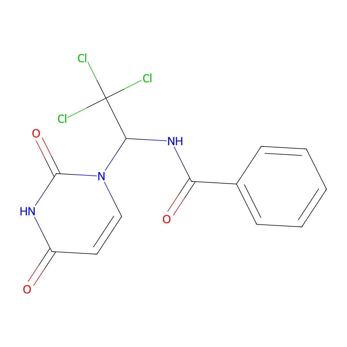 N-[2,2,2-trichloro-1-(2,4-dioxopyrimidin-1-yl)ethyl]benzamide molecular structure, CAS 130925-52-9
