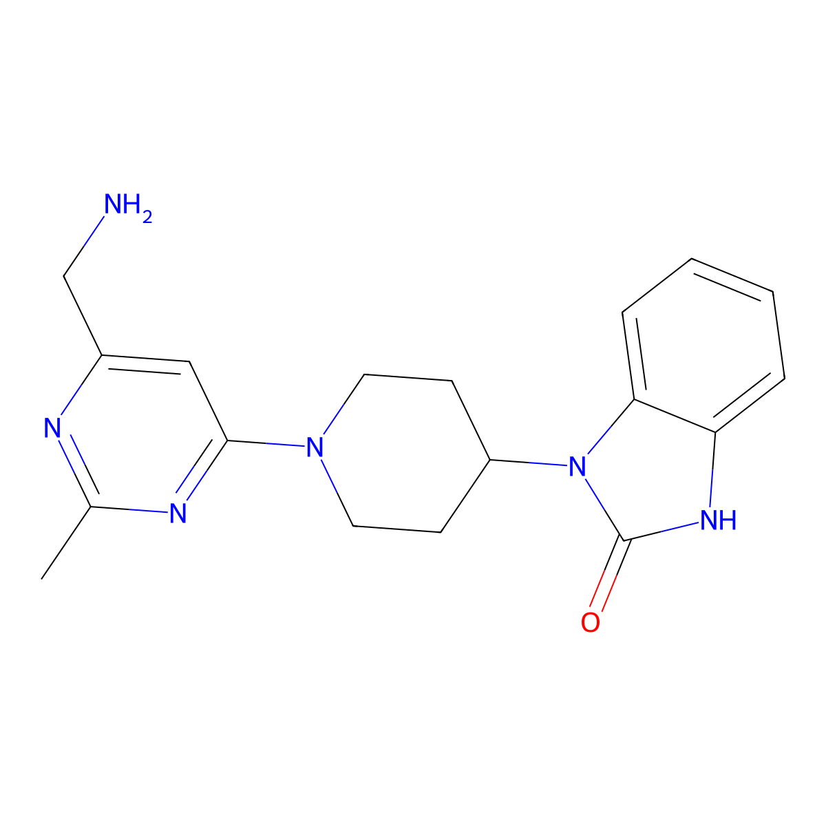 1-(1-(6-(aminomethyl)-2-methylpyrimidin-4-yl)piperidin-4-yl)-1H-benzo[d]imidazol-2(3H)-one molecular structure, CAS 1309253-74-4
