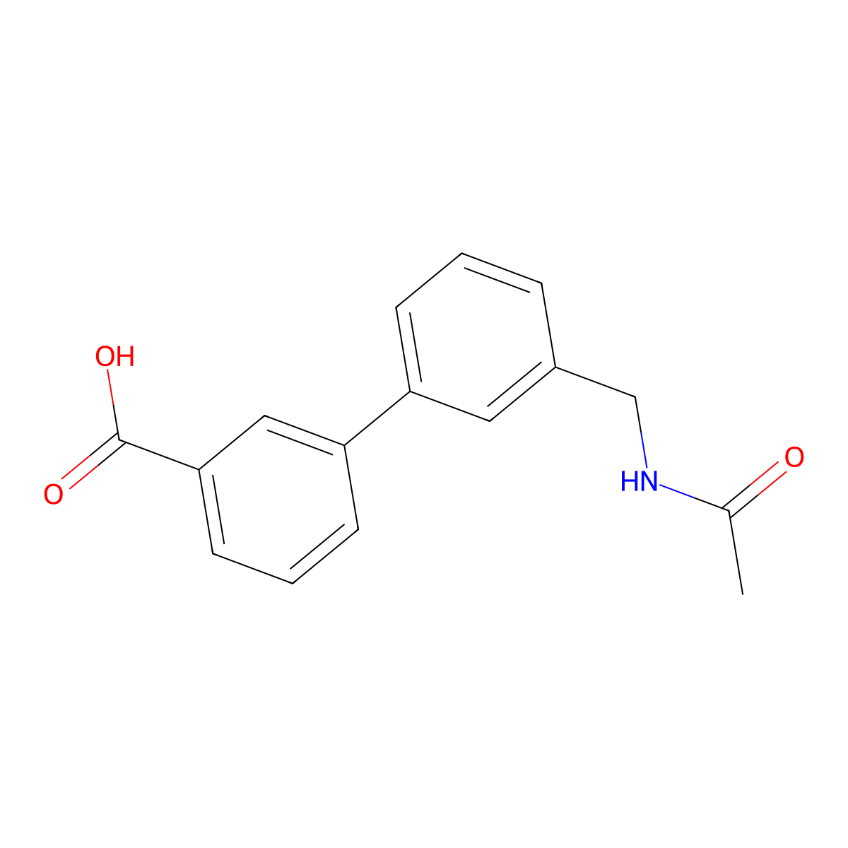 3-[3-(Acetamidomethyl)phenyl]benzoic acid molecular structure, CAS 1309256-44-7