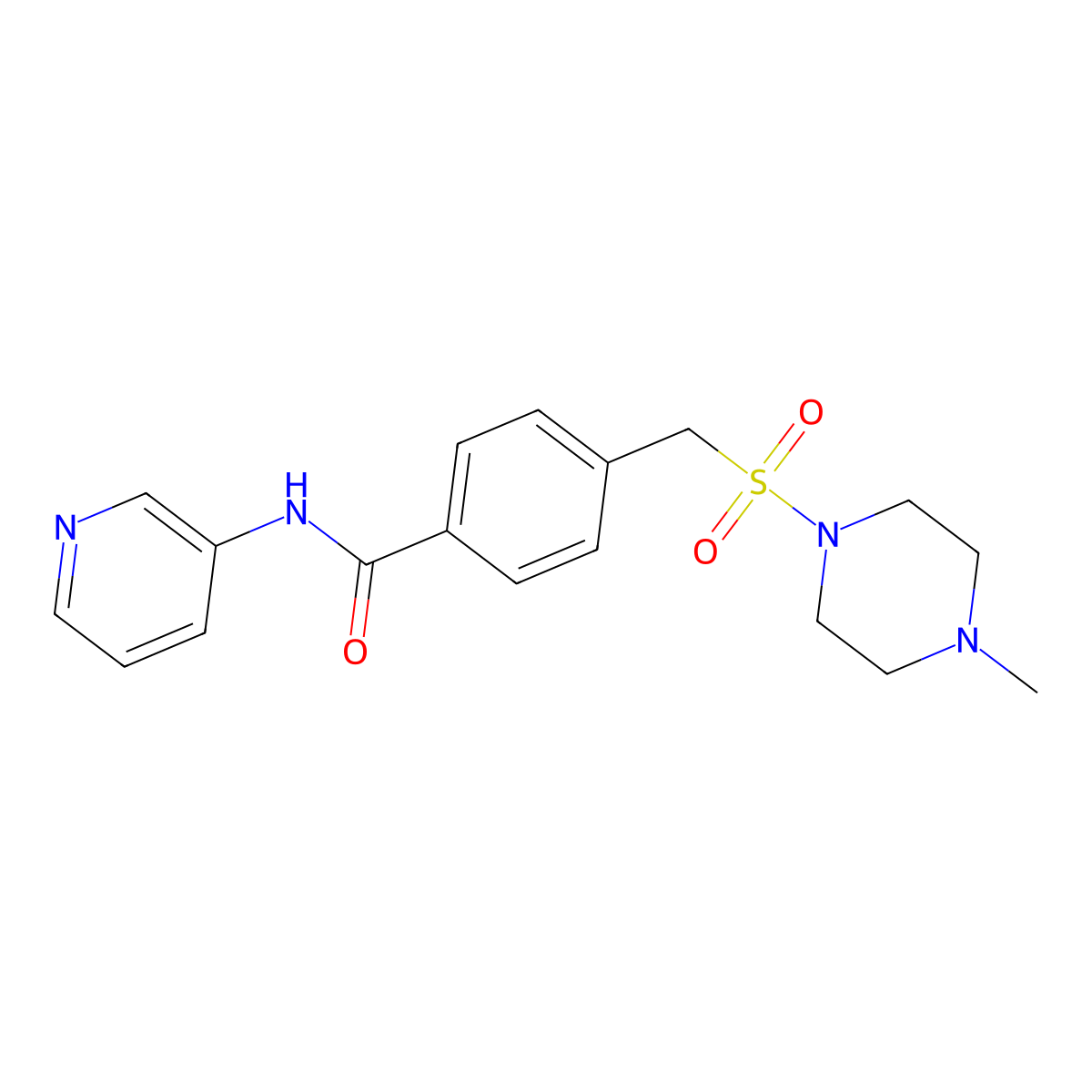 4-{[(4-methylpiperazin-1-yl)sulfonyl]methyl}-N-(pyridin-3-yl)benzamide molecular structure, CAS 1309257-56-4