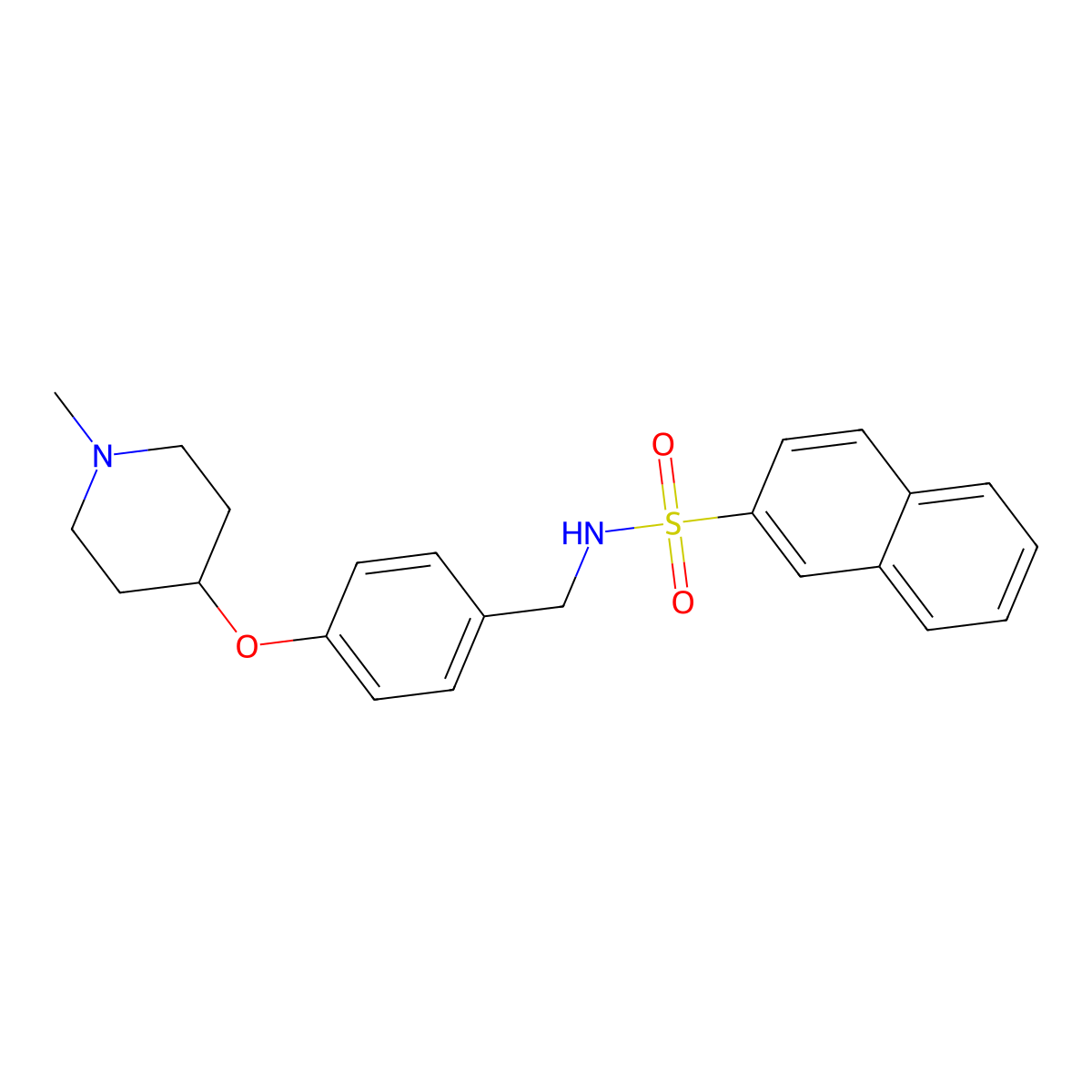 N-{4-[(1-methylpiperidin-4-yl)oxy]benzyl}naphthalene-2-sulfonamide molecular structure, CAS 1309258-67-0