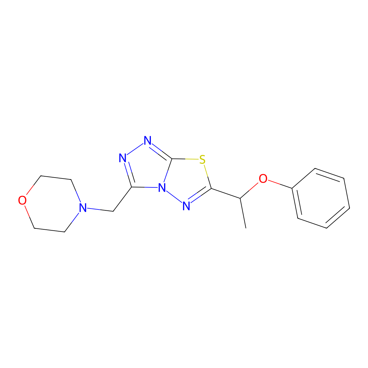 3-(4-Morpholinylmethyl)-6-(1-phenoxyethyl)[1,2,4]triazolo[3,4-b][1,3,4]thiadiazole molecular structure, CAS 1309260-19-2