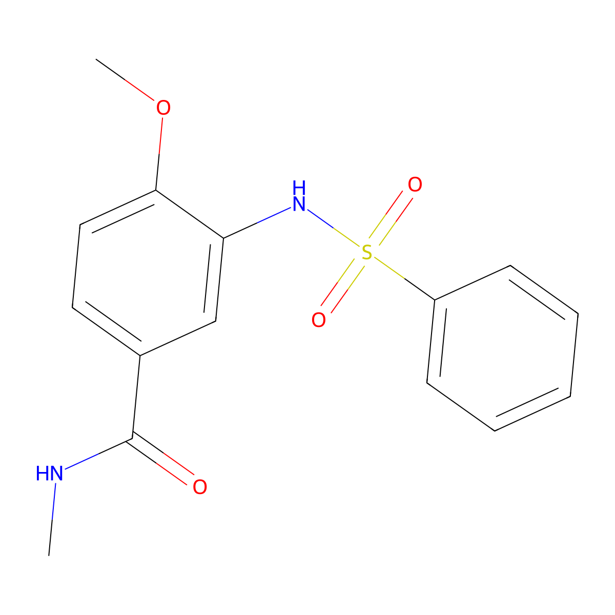 4-methoxy-N-methyl-3-[(phenylsulfonyl)amino]benzamide molecular structure, CAS 1309260-81-8