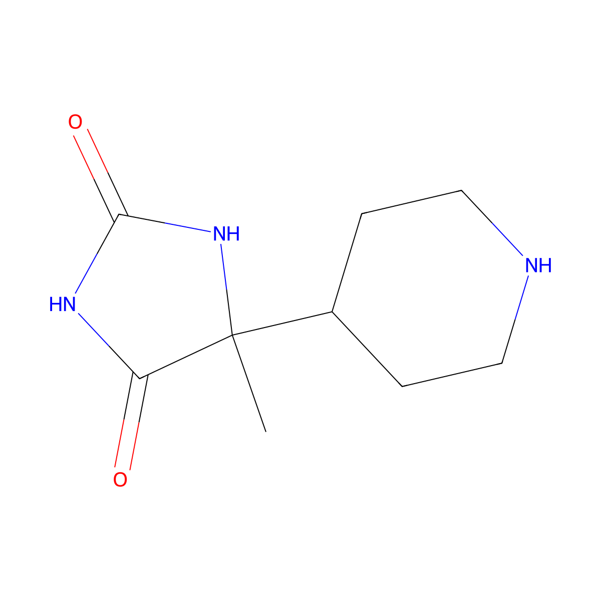 5-Methyl-5-(piperidin-4-yl)imidazolidine-2,4-dione molecular structure, CAS 1309268-54-9