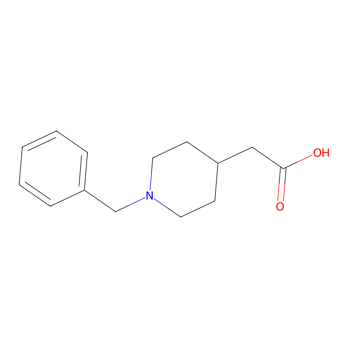 2-(1-Benzylpiperidin-4-yl)acetic acid molecular structure, CAS 130927-83-2