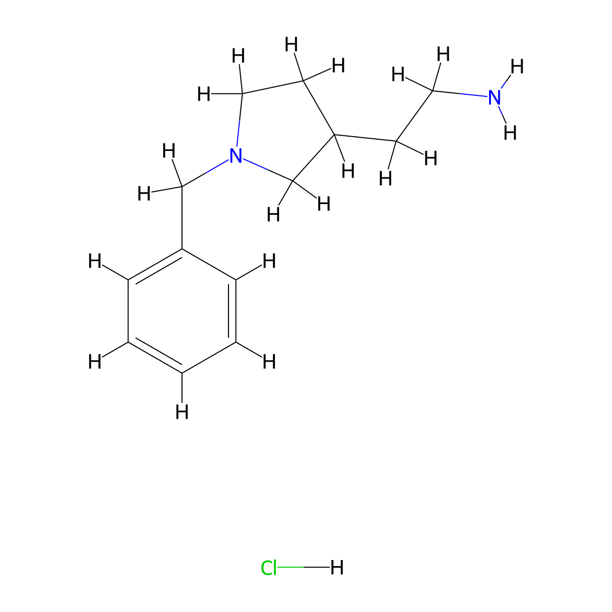 2-(1-Benzylpyrrolidin-3-yl)ethanamine hydrochloride molecular structure, CAS 130927-84-3