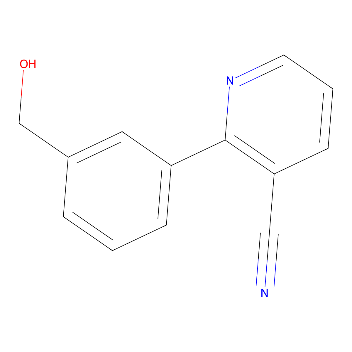 2-(3-(Hydroxymethyl)phenyl)nicotinonitrile molecular structure, CAS 1309270-49-2