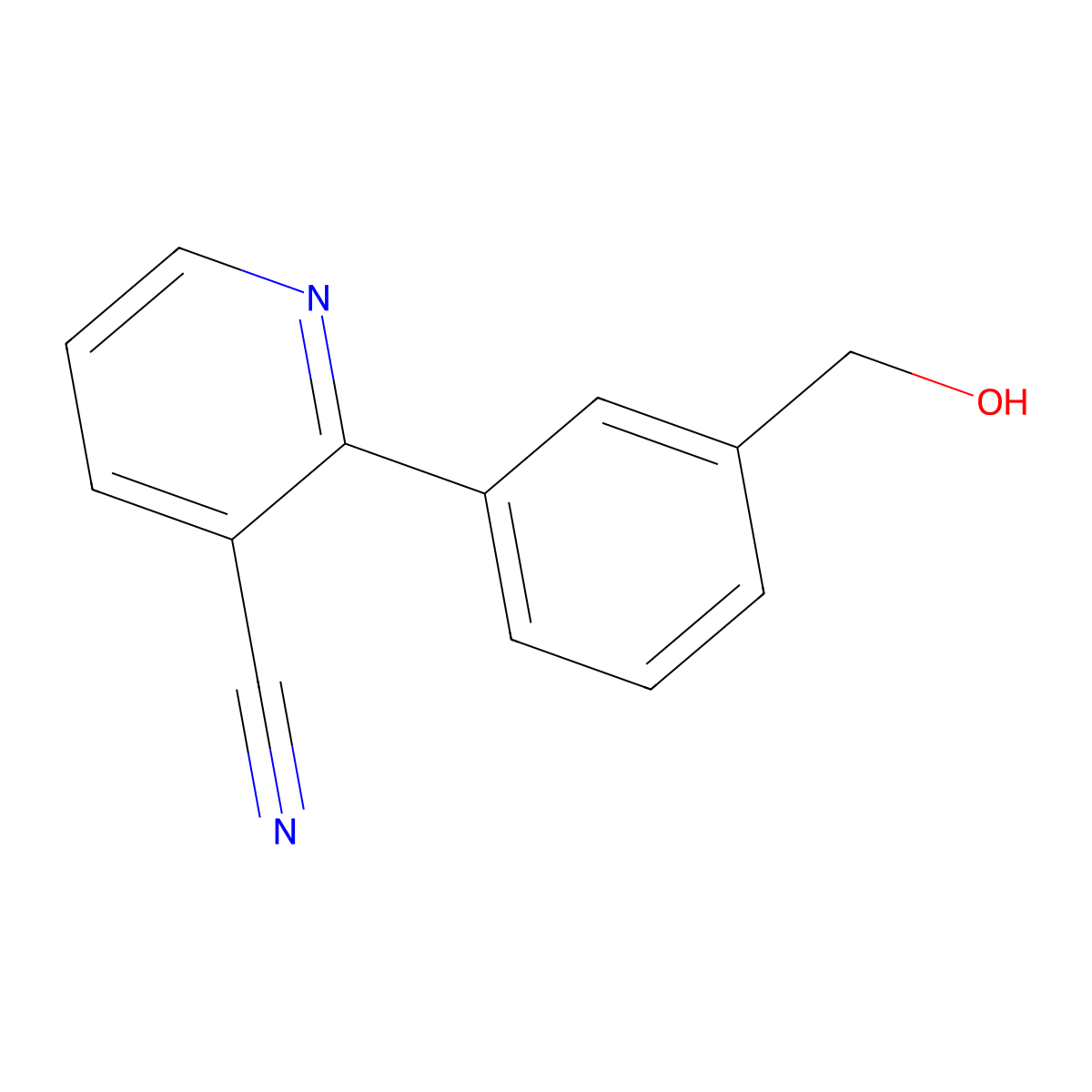 2-(3-(Hydroxymethyl)phenyl)nicotinonitrile molecular structure, CAS 1309270-49-2