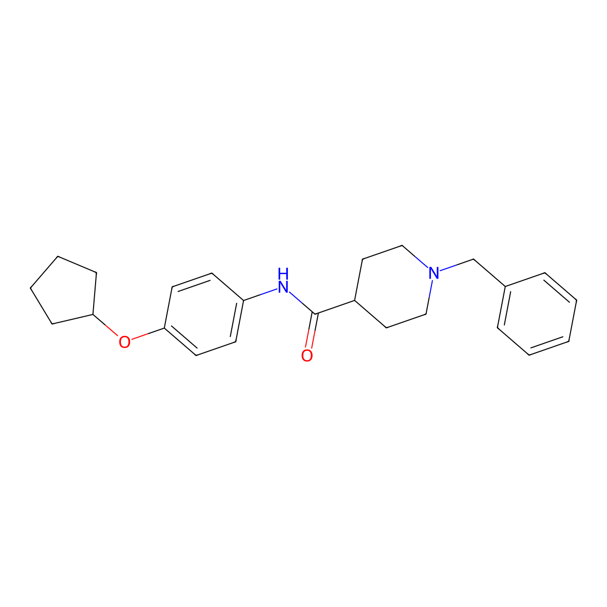 1-benzyl-N-[4-(cyclopentyloxy)phenyl]piperidine-4-carboxamide molecular structure, CAS 1309285-15-1