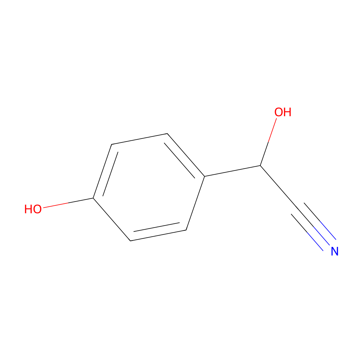 alpha,4-Dihydroxybenzeneacetonitrile molecular structure, CAS 13093-65-7