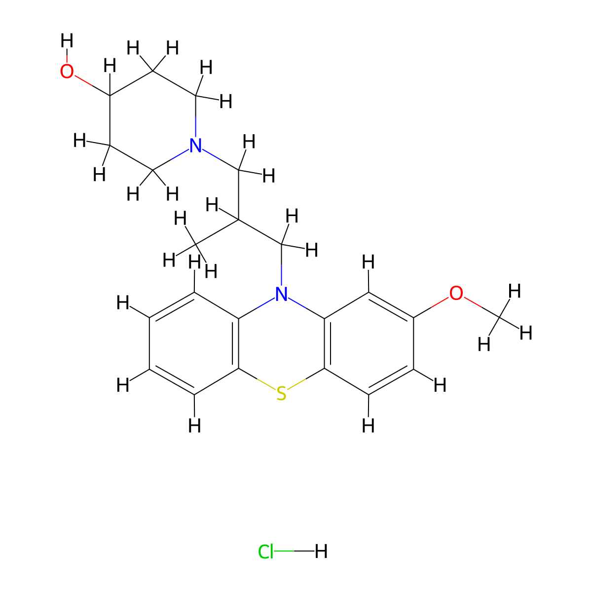Perimetazine hydrochloride molecular structure, CAS 13093-78-2