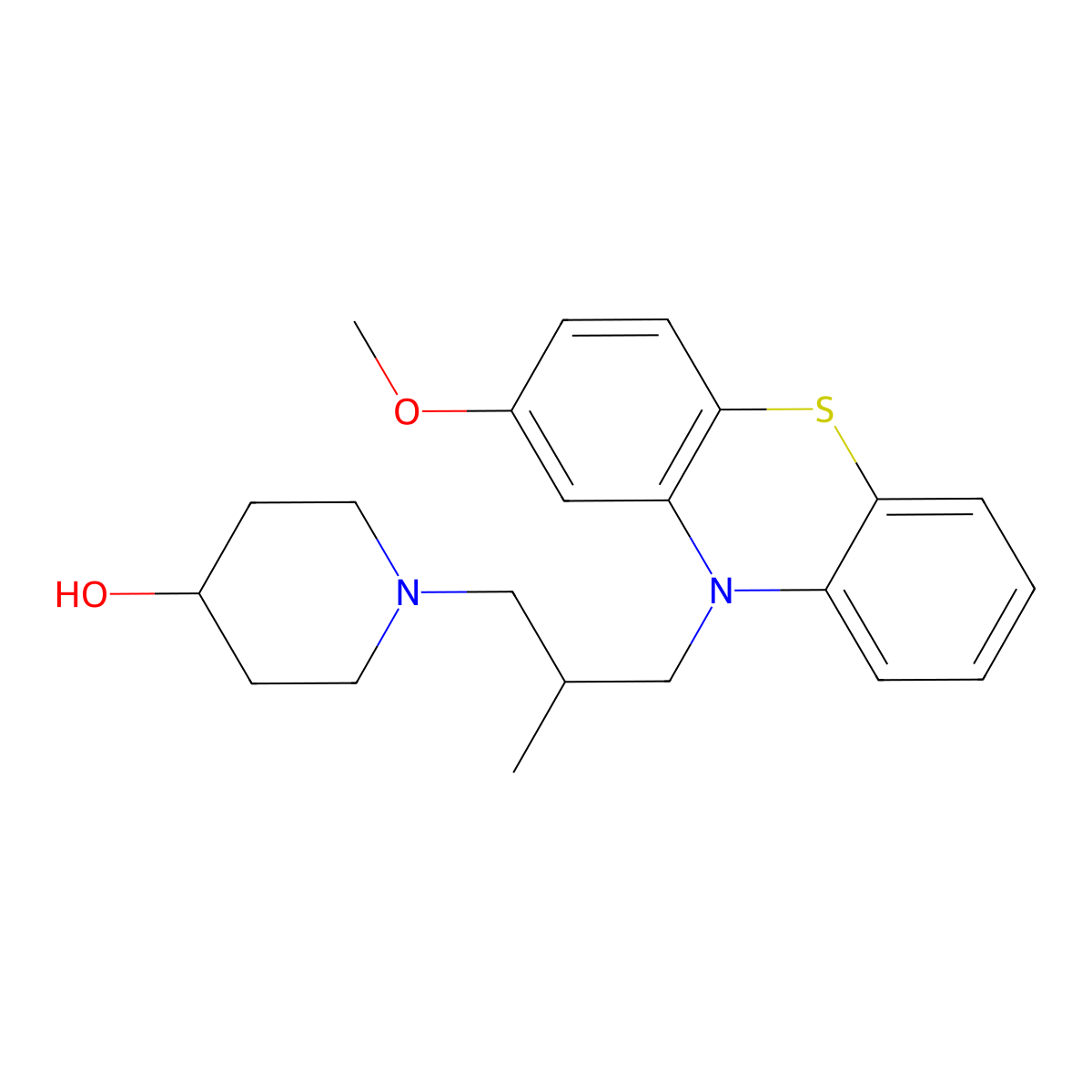 Perimetazine molecular structure, CAS 13093-88-4