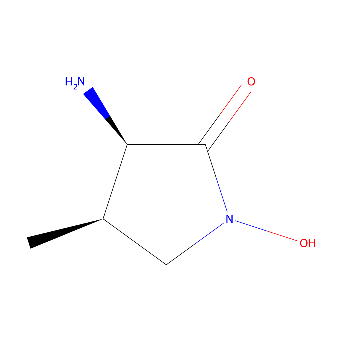 (3R,4R)-3-Amino-1-hydroxy-4-methylpyrrolidin-2-one molecular structure, CAS 130931-65-6