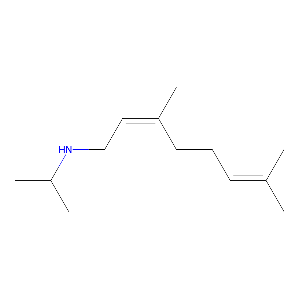 (2E)-3,7-dimethyl-N-propan-2-ylocta-2,6-dien-1-amine molecular structure, CAS 1309314-81-5