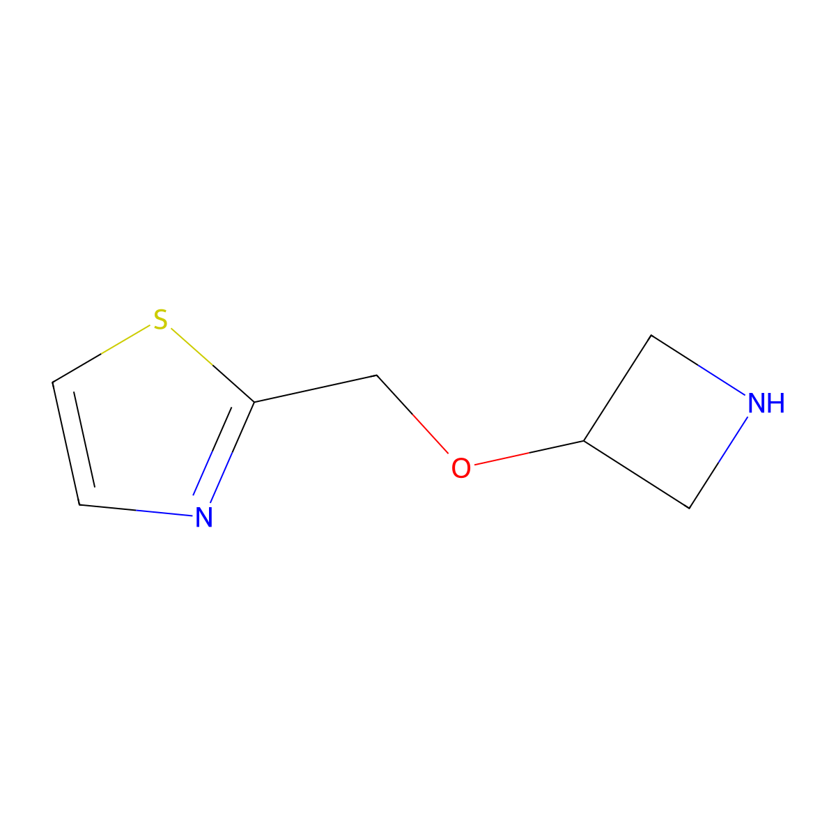 2-[(Azetidin-3-yloxy)methyl]-1,3-thiazole molecular structure, CAS 1309315-33-0