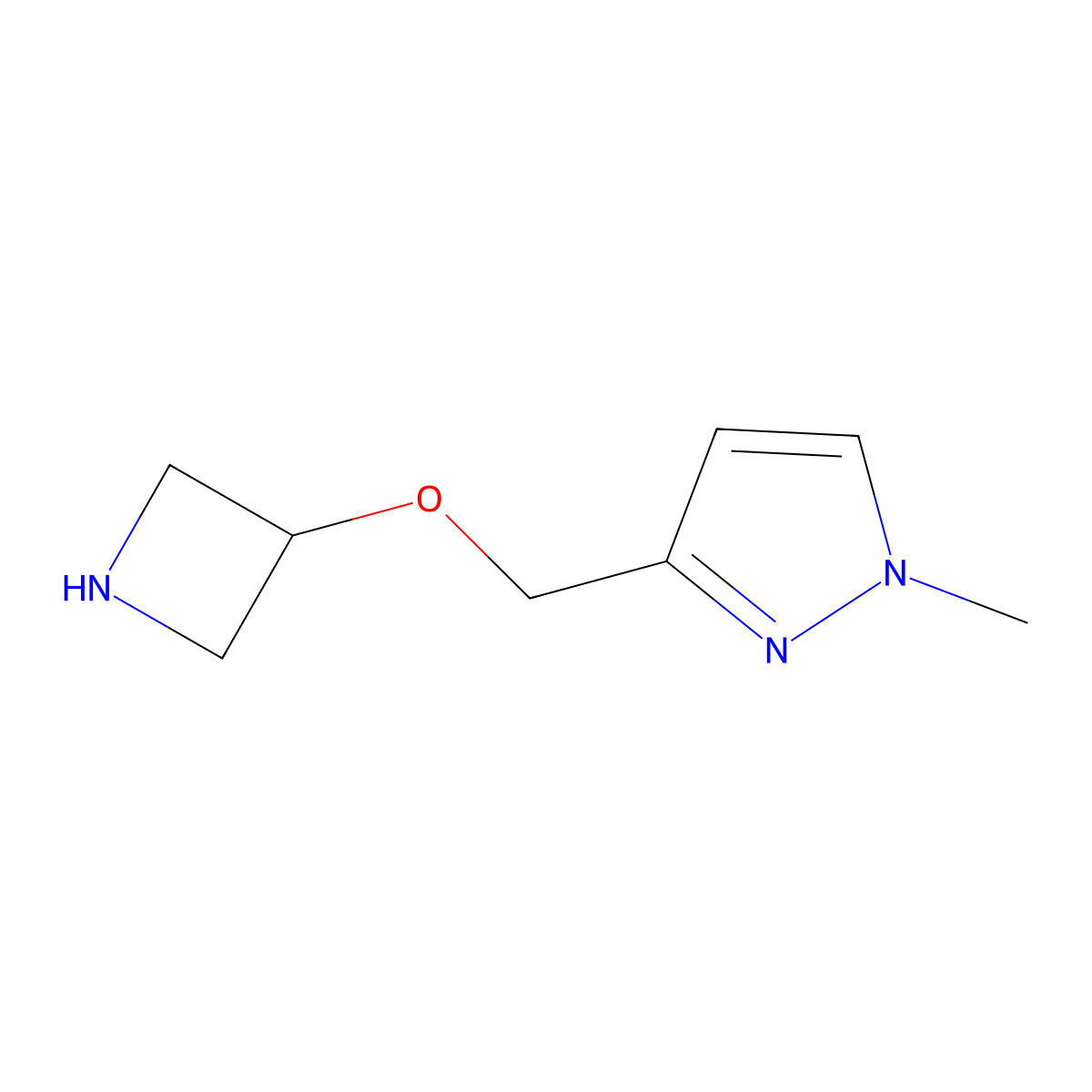 3-[(Azetidin-3-yloxy)methyl]-1-methyl-1H-pyrazole molecular structure, CAS 1309315-42-1