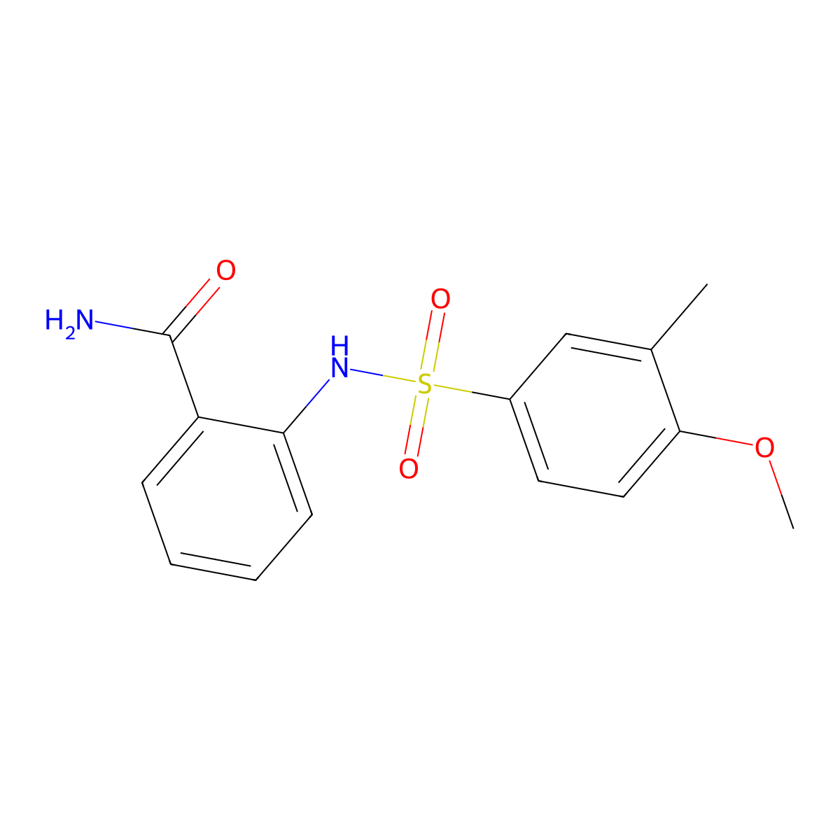 2-{[(4-Methoxy-3-methylphenyl)sulfonyl]amino}benzamide molecular structure, CAS 1309318-68-0